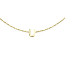 CARISSIMA 9ct Yellow Gold Letter Bracelet with Adjustable Length 15-18.5cm, 15 centimetres, Gold