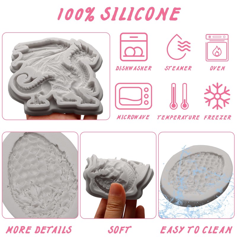 Dragon Resin Mold,Dragon Silicone Molds for Crafts Dragon Egg Molds