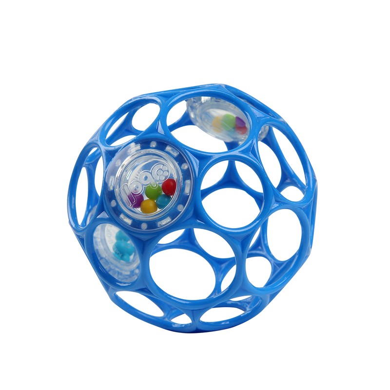 Bright Starts Oball Easy-Grasp Rattle BPA-Free Infant Toy in Blue,