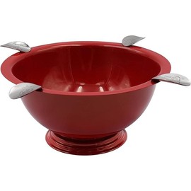Stinky Cigar Ashtray, 4 Stainless Steel Stirrups, 8-Inch Diameter, 3-Inch Deep, Windproof, Deep Bowl Design, Based On 'The Original Stinky Ashtray, Matte Black - Color: Matte Red