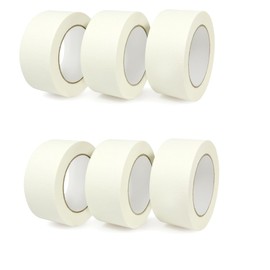 AntDau71® Masking Tape Standard 50mm Pack of 6 Rolls Paper Tape Residue-Free Removal for 2 Days No Solvent (50mm x 25m)
