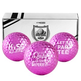 CybGene Funny Golf Gifts Set for Women, Golf Balls Set for Golf Lovers, Perfect for Mom, Boss Lady for Birthday, The Queen of The Green, Red