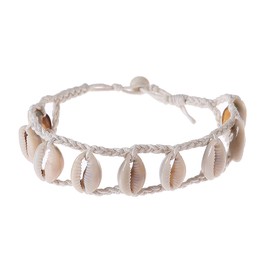 Shell Anklet Bracelet Boho Layered Conch Anklet Hawaiian Braided Shell Summer Foot Jewellery for Women Girls