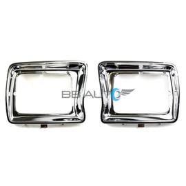 OE Replacement New Chrome Headlight Bezels Trim Set Direct Replacement for 1978-1979 Ford F150 Truck (Partslink Number FO2512114, FO2513115)