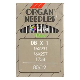 ORGAN Sewing Machine Needles Industrial Round Piston System 1738 DBx1 (Universal - Thickness 80/12)