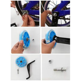 training wheels Auxiliary wheel bicycle with light -emitting wheel children's car flash adjustment 16/20 bicycle accessories Kids bike training wheels (Blue 12-20 universal)