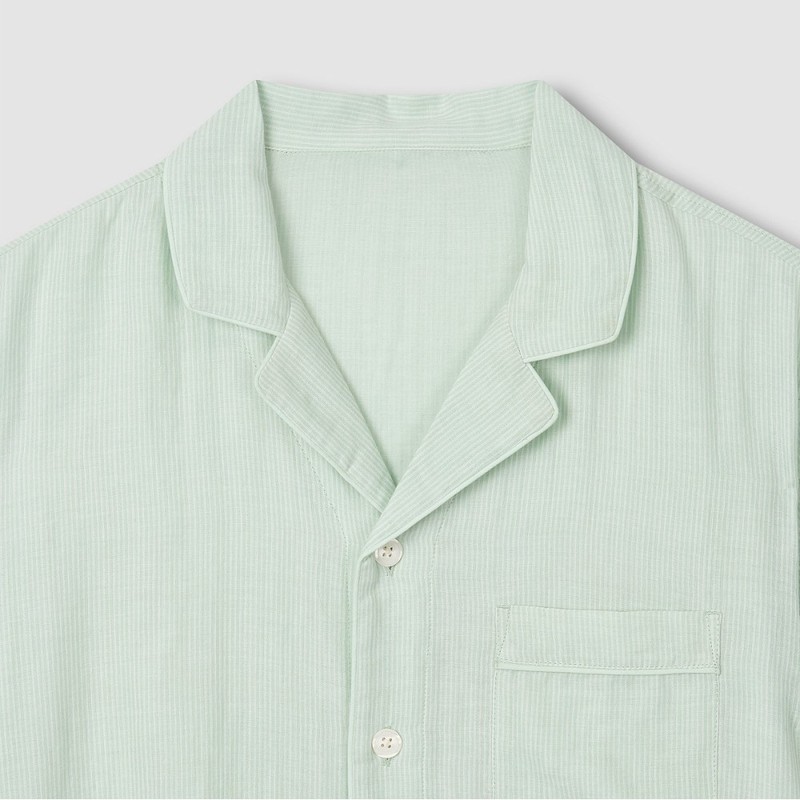 JAJU Summer Double Cotton 5-part Pajama Set_Light Mint