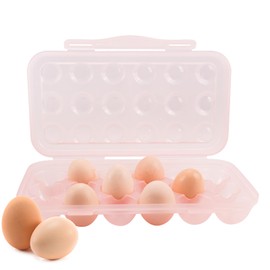 VolksRose Portable Chicken Egg Storage Box, Stackable Egg Holder Container with Lid, Egg Organizer Tray Display for 18 Eggs, Egg Dispenser Basket for Refrigerator Camping Picnic Hiking Travel Outdoor