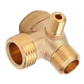 Check Valve, Brass 1-Way 1/2x3/8x10 Thread Connection Air Compressor Check Valve Replacement Parts Hose Connector Prevents Water Backflow
