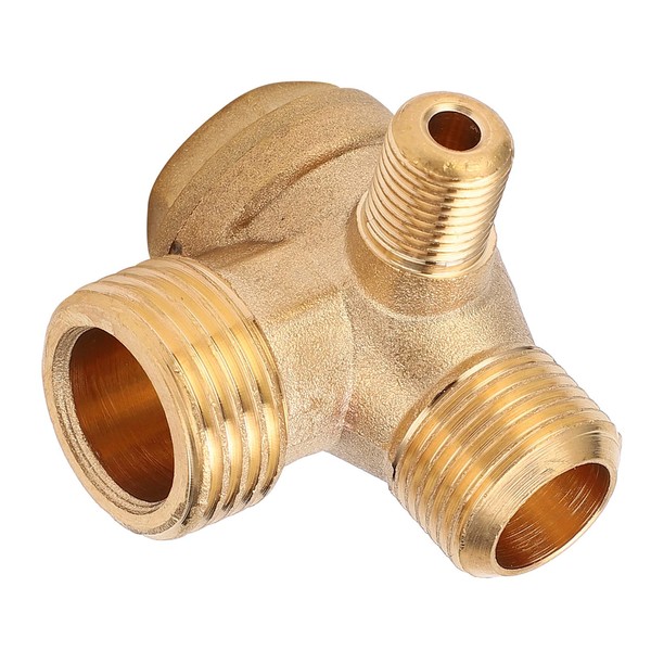 Check Valve, Brass 1-Way 1/2x3/8x10 Thread Connection Air Compressor Check