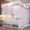[LivingPeace] Plaid Curtain-Style Bed Mosquito Net (180x200cm) (Pink)