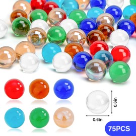 SallyFashion Marbles Bulk, 75 PCS Glass Marbles Colorful Marbles for Kids Marble Run Games Fillers Table Decor DIY