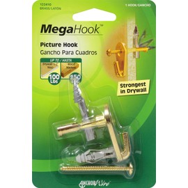 Hillman 122410 megahook kit Specialty Picture Hangers, Pack of 1, Gold