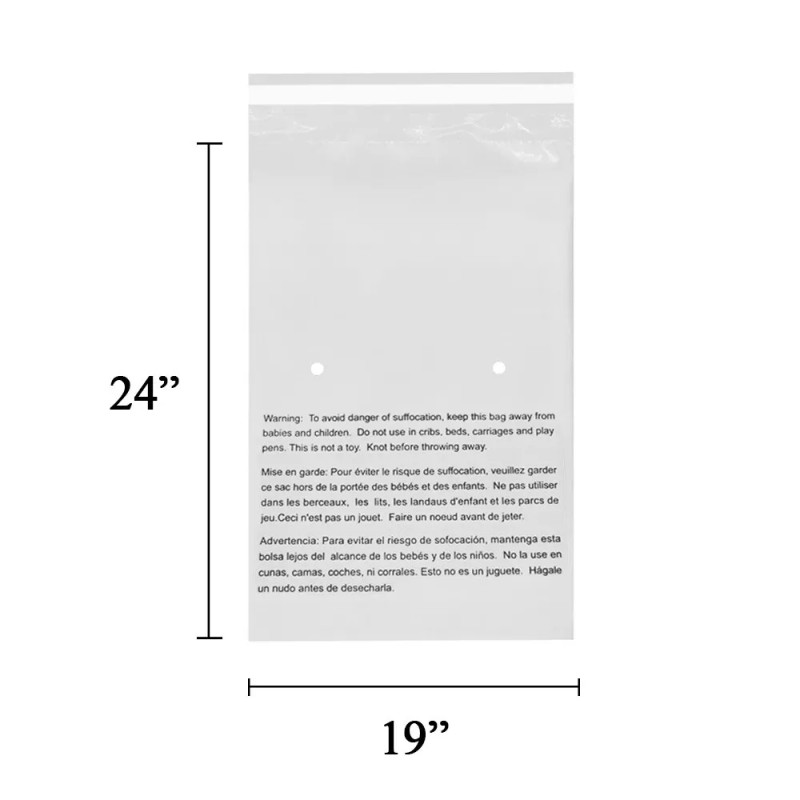 EcoSwift 10 19x24 EcoSwift Self Seal Suffocation Warning Clear Poly