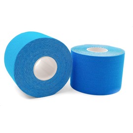 axion Kinesiology Tapes 2 Rolls Uncut Blue | Elastic Cotton Sports Tapes for Optimal Performance | Easy Application | Latex Free | Skin Friendly | Long Lasting Muscle and Joint Support