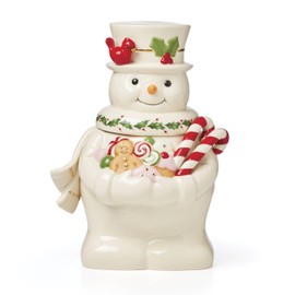 Lenox 896362 Happy Holly Days Snowman Cookie Jar, Christmas & Holiday Decor