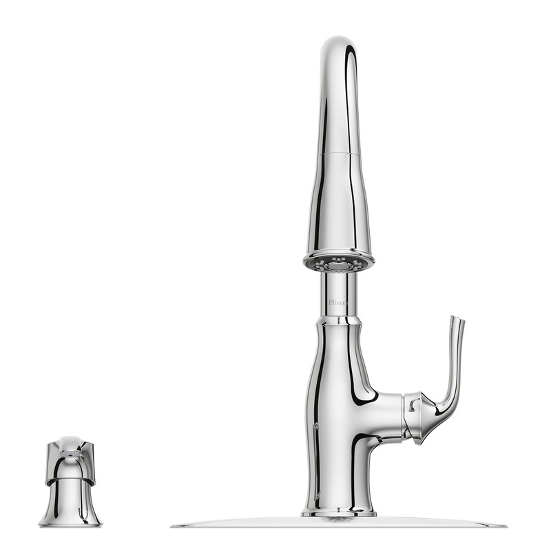 Pfister Rosslyn 1-Handle Pull-Down Kitchen Faucet in Polished Chrome