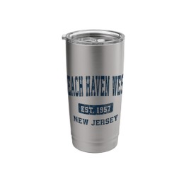 Beach Haven West New Jersey NJ Vintage Athletic Sports Desig Stainless Steel Insulated Tumbler