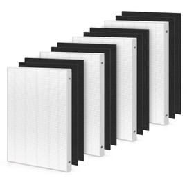 Zouhwaso 4+8 Aera Max 200 HEPA Filter Replacement Compatible with Fellowes AeraMax 190 200 DX55 pur-ifiers True HEPA Air Filter Part# 9287101 9324101, 4x H13 True HEPA and 8x car-bon Pre-Filter