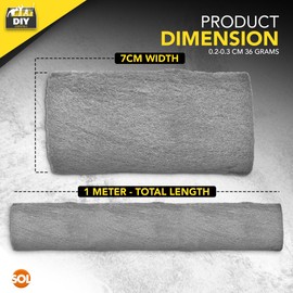 1pk Steel Wire Wool 0000 Ultra Fine - 1 Meter | Steel Wool Mice 0000 Grade | Wire Wool Mice for Cleaning & Closing Small Holes | Fine Wire Wool for Metal | 0000 Steel Wool for Rodent Control | Wood