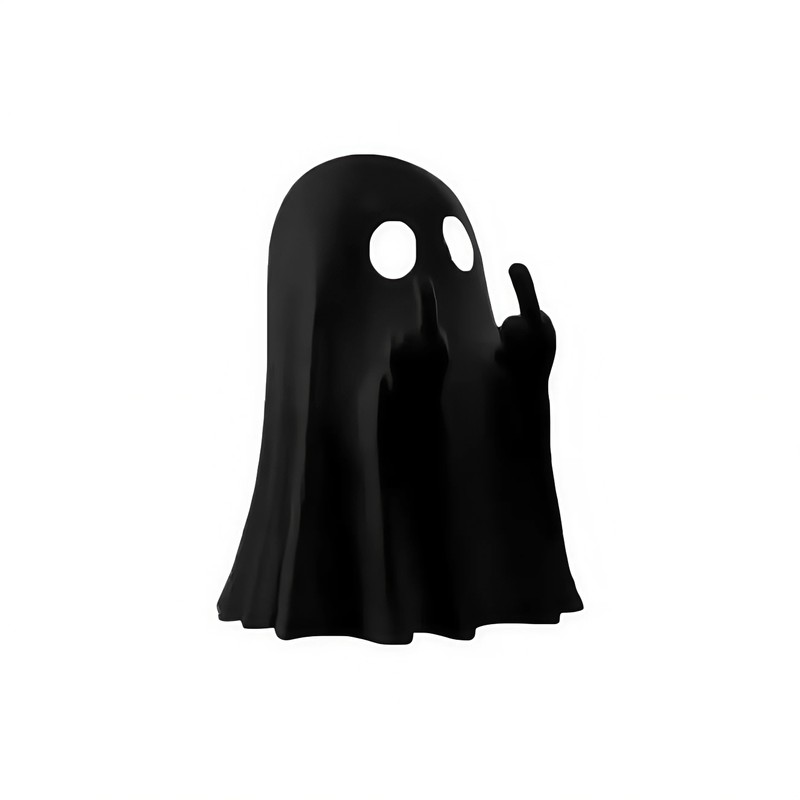 Middle Finger Ghost Statue for Halloween Decor – Cute &