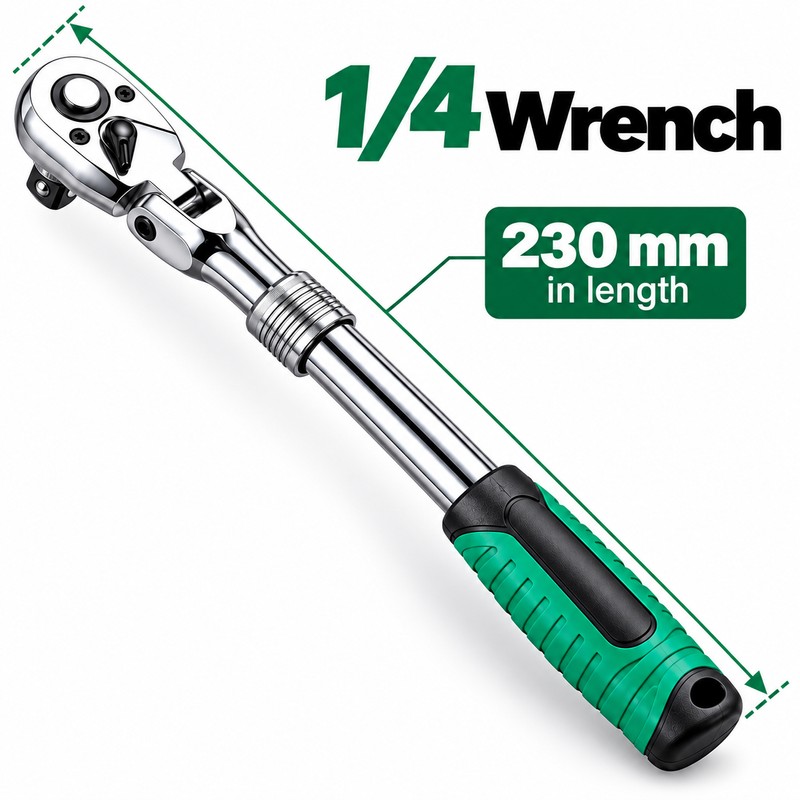 Drive Ratchet Wrench for Garage Repairs - 72-Tooth Flex Head