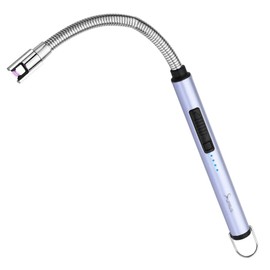 SUPRUS Electric Candle Lighter USB Type C Rechargeable Lighter Steel Shell & Hanging Hook with 360° Flexible Neck (Blue)
