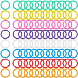 SOFPLATE 1 Box of 112 Pieces 8 Colours Plastic Binder Rings Plastic Loose Leaf Rings 1.5 Inch Flexible Snap Book Binder Rings Index Card Rings Clips for Scrapbooks Notebooks Documents Keyrings