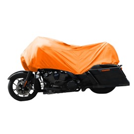 Hihaha Motorcycle Cover Lightweight Half Cover Outdoor Waterproof Rain Dust Protector Orange XL Size for Most Full Dress Touring Cruiser Durable Material