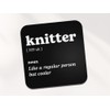 Knitter Square Coaster - Knitting Sew Fan Dictionary Regular But