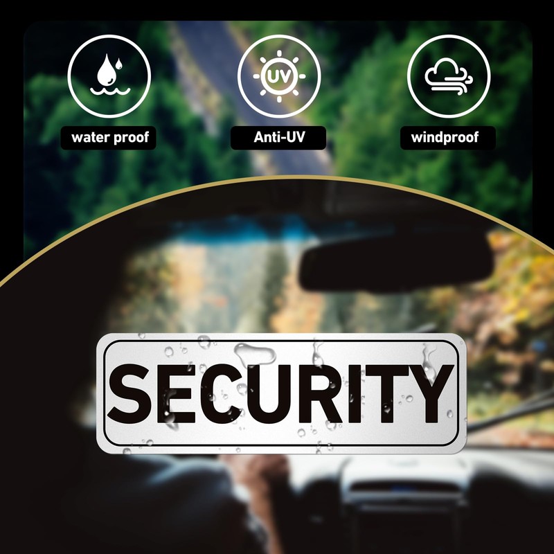 Skyygemm 4 Pcs Security Car Magnetic Signs Reflective Security Heavy