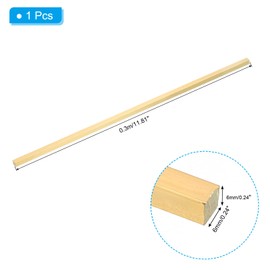 PATIKIL 1/4 x 1/4 x 12" C360 Brass Square Bar, Solid Flat Mill Stock for Crafting Maintenance Electrical Architectural Decoration, Brass