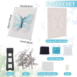WEBEEDY DIY 3D String Art Kit for Adults Beginners, Butterfly Craft Kit, Include All Necessary Accessories and Frame, Christmas Home Wall Decorations Unique Gift