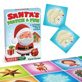 Santa’s Match & Fun – Christmas Matching Game for Toddlers Ages 3-5 & Kids 4-8 | Family Game Night Activities, Stocking Stuffer Gift Idea