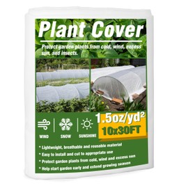 Gardzen 1.5 oz Plant Covers Freeze Protection, Reusable 10ft x 30ft Floating Row Covers, Thicker Frost Blankets for Outdoor Plants, Pests Protection, White