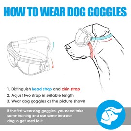 Tiny Pet Dog Sunglasses for Large Dogs - UV Protection Windproof Anti-Fog Dog Goggles PC Lens & PVC Frame, Adjustable Strap for Medium Breed Dogs