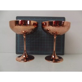 Absolut Elyx Martini Gin Copper Wheat Motif Coupe Goblet Lot of 2