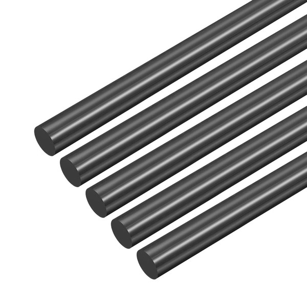 QUARKZMAN Pack of 10 Black Plastic Rods Round 1 x