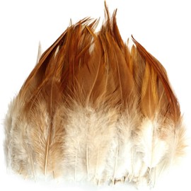 120pcs 5-7" Natural Feathers for Crafts，Saddle Hackle Feather，Rooster Feathers Bulk for Wedding Home Party, Dream Catcher Supplies and DIY Crafts(Natural)