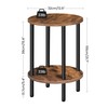 CHOEZON Round Side Table, 2-Tier End Table, Small Round Nightstand