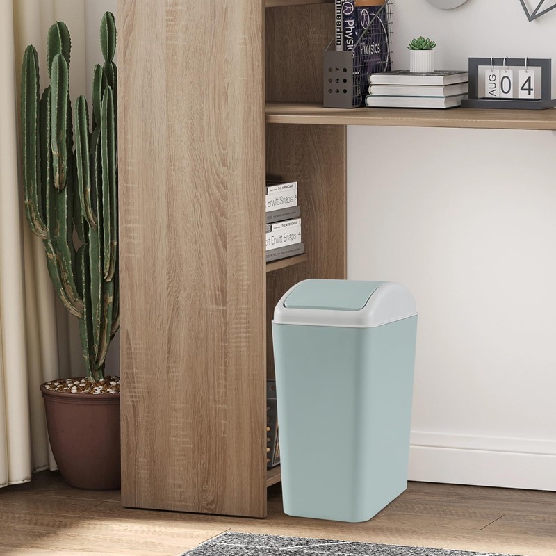 Xeabia 20 L Swing Top Trash Bin, Plastic Trash Can