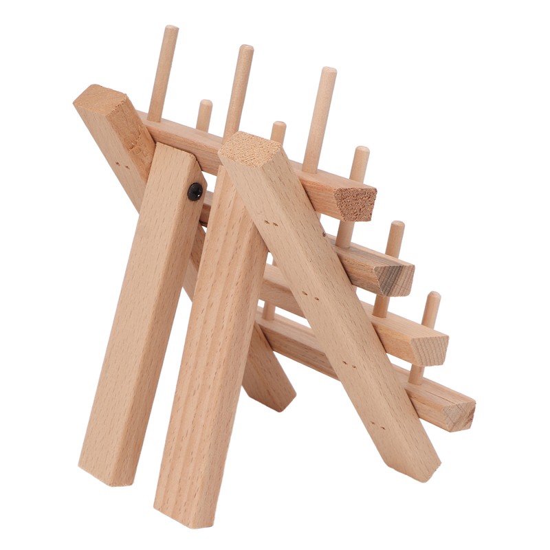12 Spools Wooden Sewing Thread Holder Foldable Bobbin Hanging Rack