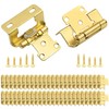 1/2" Overlay Brass Gold Cabinet Hinges, (25 Pairs - 50
