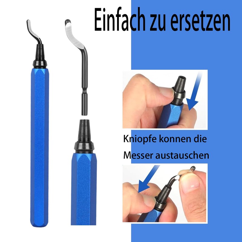 Pack of 21 deburring metal tool universal, 360° rotating deburring