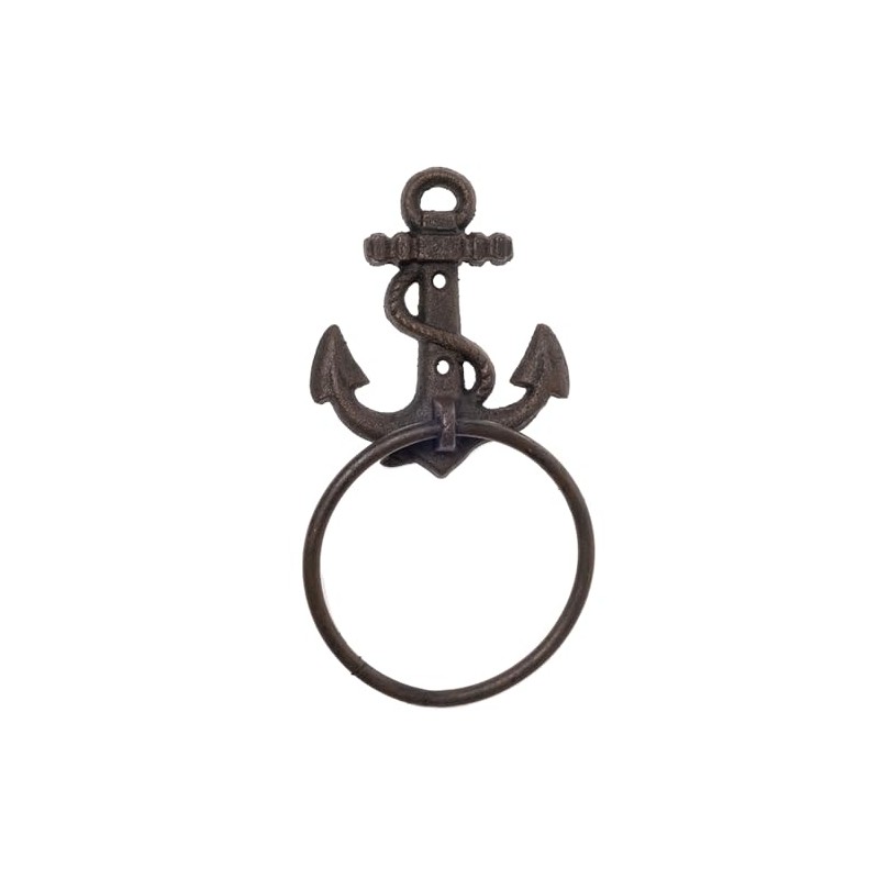 2 x Wall Hooks Anchor with Cast Iron Ring -