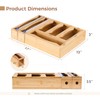 6 in 1 Storage Bag Organizer Kitchen Drawer, Bamboo Foil
