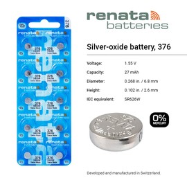 RENATA WATCH BATTERY 1.55V SWISS MADE BATTERIES 376 SR626W