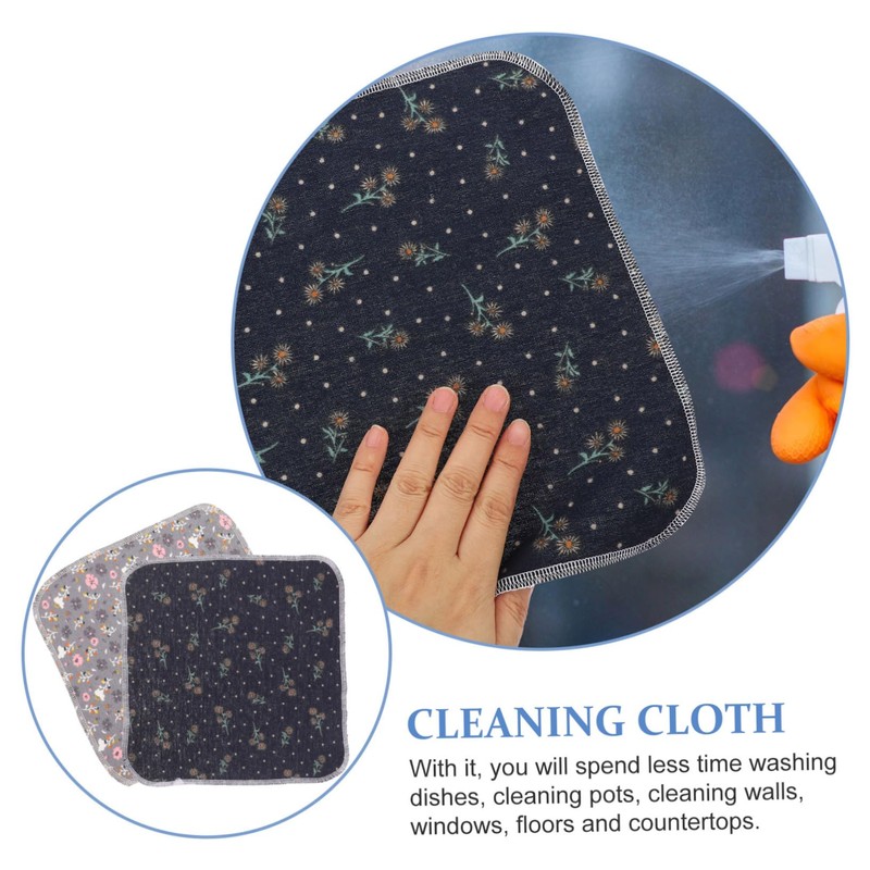 Mikinona 10pcs Cotton Yarn Dish Cloths Reusable Dish Rags Kitchen