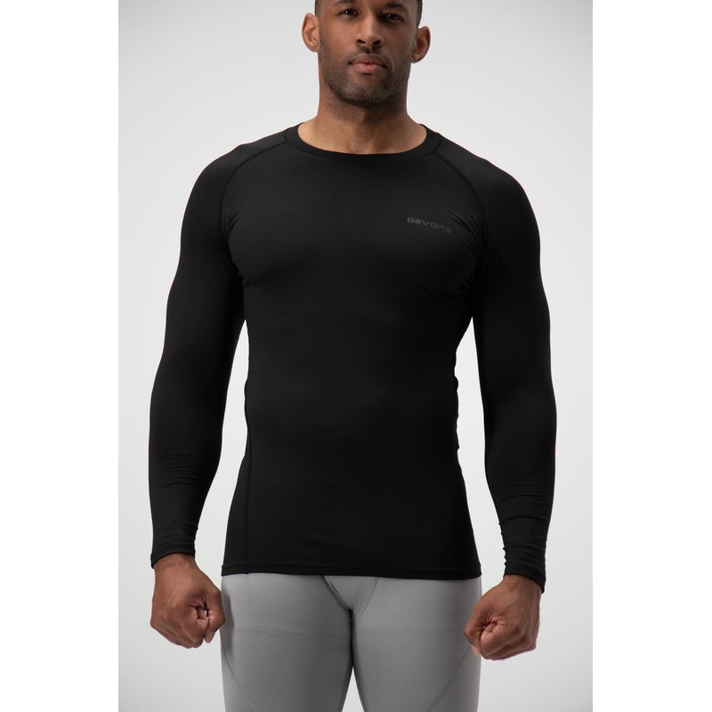 DEVOPS 2 Pack Men's Thermal Long Sleeve Compression Shirts ((X-Large,