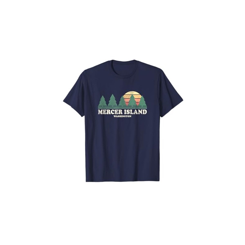 Mercer Island WA Vintage Throwback Tee Retro 70s Design T-Shirt